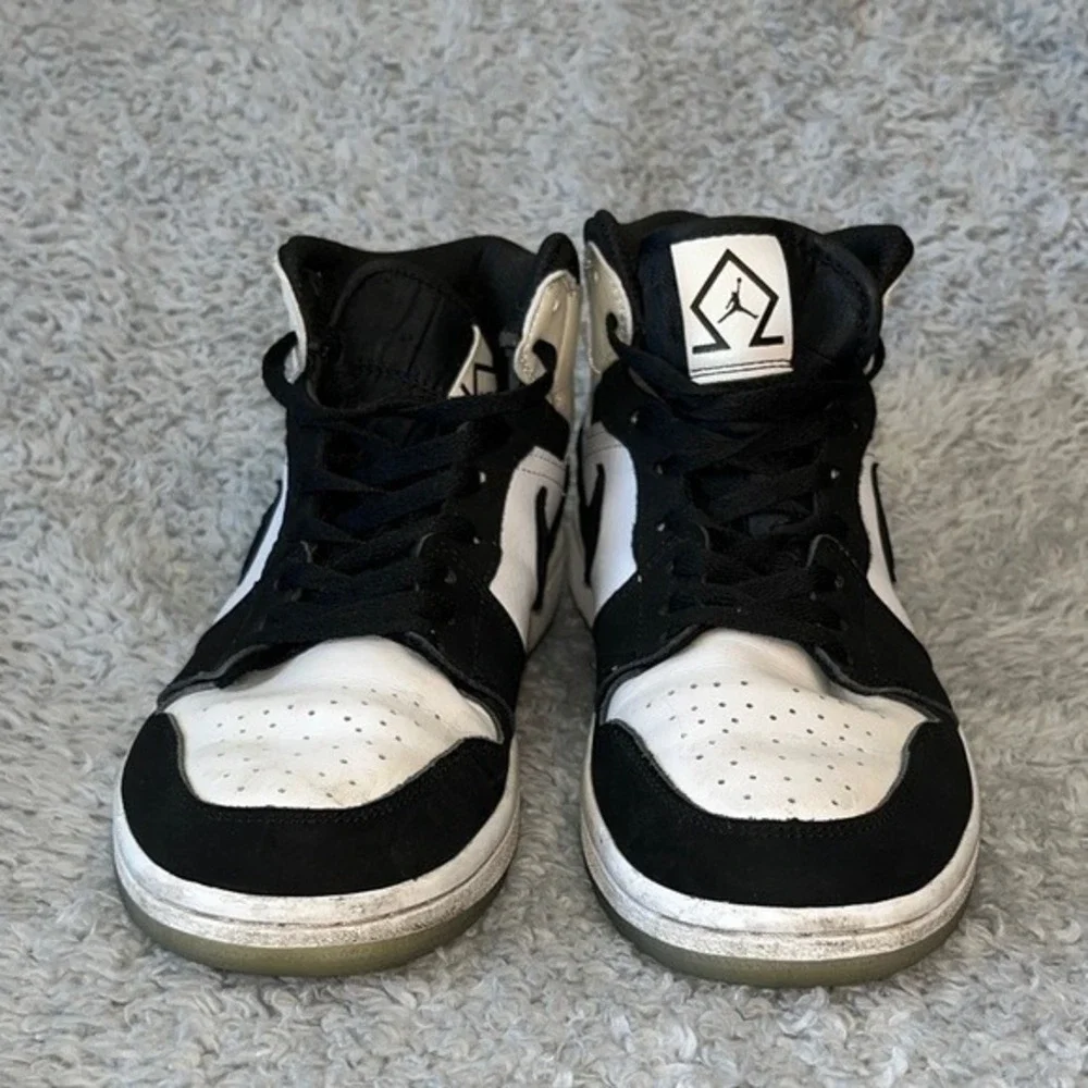 Air Jordan 1 Mid SE Diamond‎ Shorts White Black DH6933-100 Mens Size 7